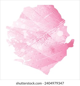 High detailed vector map. Sierra Leone. Watercolor style. Amaranth pink color.