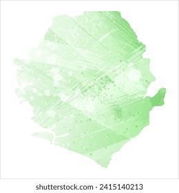 High detailed vector map. Sierra Leone. Watercolor style. Light lettuce color. Pastel green.