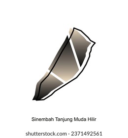 High detailed vector map of Sinembah Tanjung Muda Hilir City modern outline, Logo Vector Design. Abstract, designs concept, logo, logotype element for template.