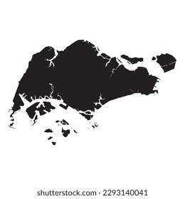 High detailed vector map. Singapore. New Map 2023.