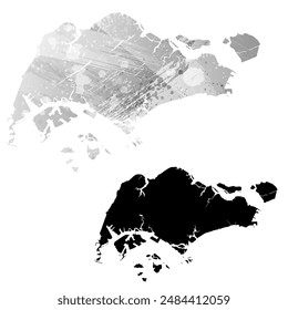 High detailed vector map. Singapore.