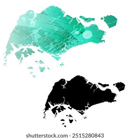 Hoge gedetailleerde vectorkaart. Singapore.