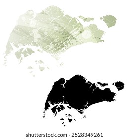 Hoge gedetailleerde vectorkaart. Singapore.
