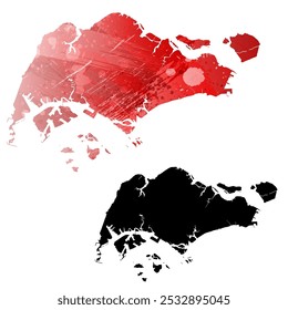 Hoge gedetailleerde vectorkaart. Singapore.