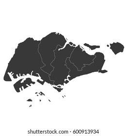 High detailed vector map - Singapore