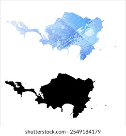 Alto mapa de Vector detallado. San Martín.