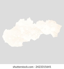 High detailed vector map. Slovakia. Watercolor style. Banana color. Pastel yellow color.
