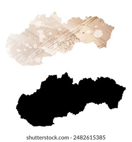 High detailed vector map. Slovakia.