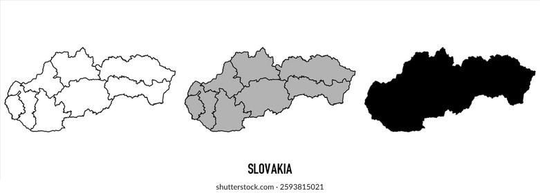 High detailed vector map - Slovakia