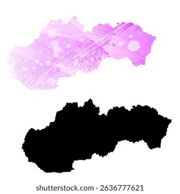 High detailed vector map. Slovakia.