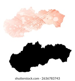 High detailed vector map. Slovakia.