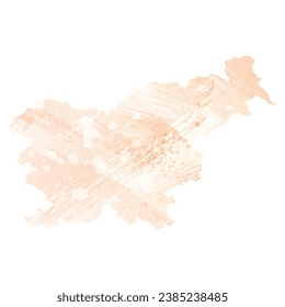 Mapa vectorial detallado alto. Eslovenia. Estilo acuarela. Color del icono.