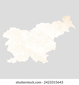High detailed vector map. Slovenia. Watercolor style. Banana color. Pastel yellow color.
