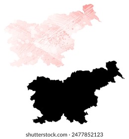 High detailed vector map. Slovenia.