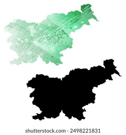 Detaillierte Vektorkarte mit hoher Auflösung. Slowenien.