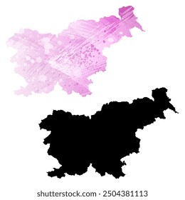 Alto mapa de Vector detallado. Eslovenia.