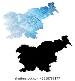 Alto mapa de Vector detallado. Eslovenia.
