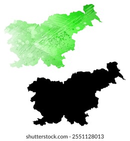 High detailed vector map. Slovenia.