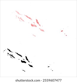 High detailed vector map. Solomon Islands.