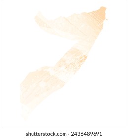 High detailed vector map. Somalia. Watercolor style. Biscuit color. Pastel yellow color.