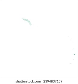 Mapa vectorial detallado alto. Islas Georgias del Sur y Sandwich del Sur. Estilo acuarela. Color acuamarina.