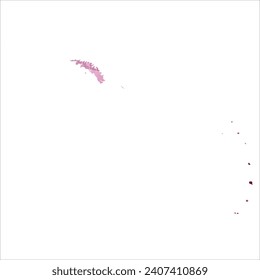 High detailed vector map. South Georgia and South Sandwich Islands. Watercolor style. Amaranth deep purple color.