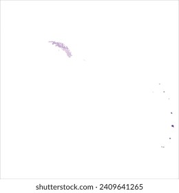 High detailed vector map. South Georgia and South Sandwich Islands. Watercolor style. Amethyst purple color.