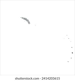 High detailed vector map. South Georgia and South Sandwich Islands. Watercolor style. Anthracite gray. Dark gray. Black color.