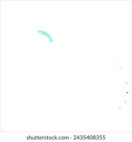 High detailed vector map. South Georgia and South Sandwich Islands. Watercolor style. Turquoise color. Bright blue color.