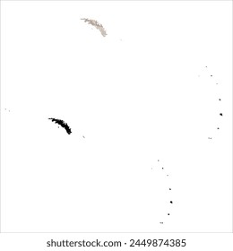 High detailed vector map. South Georgia and South Sandwich Islands. Set of two cards. Watercolor style. Brown color. Black card.
