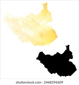 High detailed vector map. South Sudan.