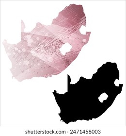 High detailed vector map. South Africa.