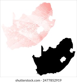 High detailed vector map. South Africa.