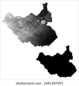 High detailed vector map. South Sudan.