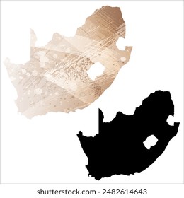 High detailed vector map. South Africa.