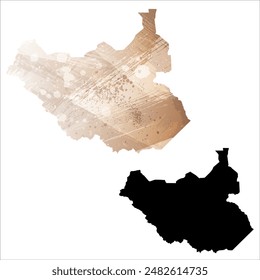 Mapa de Vector detallado. Sudán del Sur.