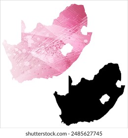High detailed vector map. South Africa.