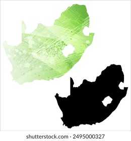 High detailed vector map. South Africa.