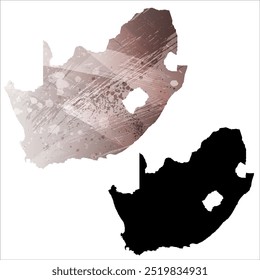 High detailed vector map. South Africa.