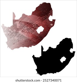 Detaillierte Vektorkarte mit hoher Auflösung. Südafrika.