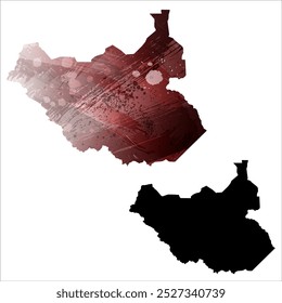 Alto mapa de Vector detallado. Sudán del Sur.
