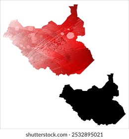 High detailed vector map. South Sudan.