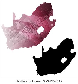 High detailed vector map. South Africa.