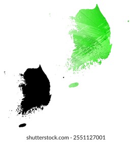 High detailed vector map. South Korea.