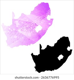 High detailed vector map. South Africa.