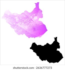 High detailed vector map. South Sudan.