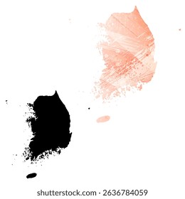 High detailed vector map. South Korea.