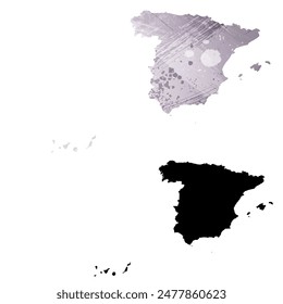 High detailed vector map. Spain.