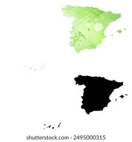 Detaillierte Karte der Vektorgrafik. Spanien.