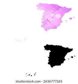 High detailed vector map. Spain.